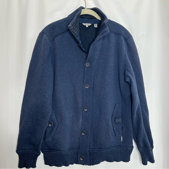 Ted Baker London Other - Ted Baker blue button and zipper up cardigan fleece lined